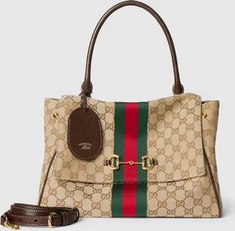 Gucci Paparazzo Medium Top Handle Bag, Beige, GG Canvas