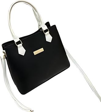 Generic Womens Stylish Shoulder Bag, PU Handbag, Commuter Crossbody Bag with Smooth Zipper Closure, Applies to Work and Everyday Use (black,25 * 11 * 21cm)