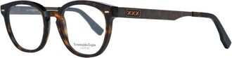 Ermenegildo Zegna Bruine Ronde Plastic Optische Monturen - Heren - Brillen - Bruin - ONE Size - Accessoires