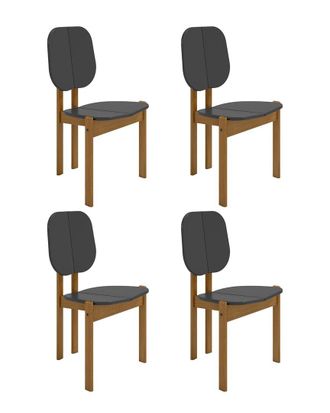 Manhattan Comfort Set of 4 Mid-Century Modern Gales Dining Chairs