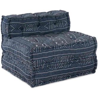 vidaXL Pouffe Geom&eacute;trico Manual A&ntilde;il 70 X 70 X 54 Cm Tela Vidaxl