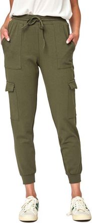 Gibsonlook Gigi Essential Soft Stretch Cotton Ponte Cargo Joggers in Dark Olive at Nordstrom, Size Xx-Small
