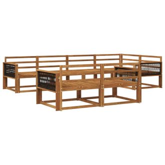 vidaXL Conjunto De Sof&aacute;s De Exterior 8 Pcs Natural Vidaxl