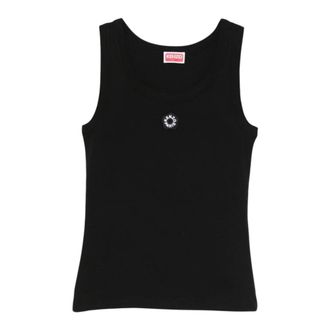 Kenzo Gots Boke Flower 2.0 Embroider - Dames - Tops zonder mouwen - Zwart - XS - Tops