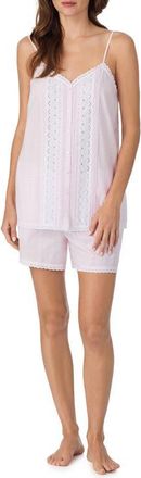 Eileen West Eyelet Trim Cotton Short Pajamas in Pink Chalk at Nordstrom, Size Xx-Small