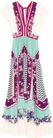 La DoubleJ V-neck Floral Pleated Midi Dress