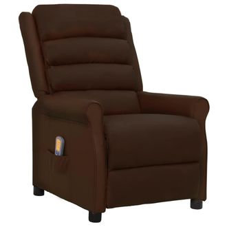 vidaXL Sill&oacute;n De Masaje Cuero Sint&eacute;tico Marr&oacute;n Vidaxl