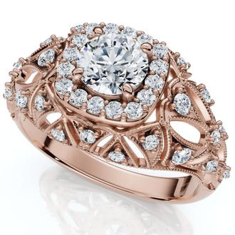 Pompeii3 1 Ct Diamond Vintage Engagement Ring Lab Grown in 14k White Yellow or Rose Gold