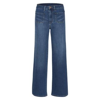Kaffe Blue Washed Wide Leg Jeans - female - Kaffe - Wide Jeans - Blue - 3XL - Jeans