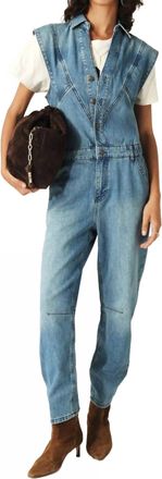 BA&SH Figo Sleeveless Jumpsuit In Denim