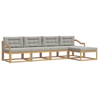 vidaXL Conjunto De Sof&aacute;s De Exterior 4 Pcs Blanco Y Gris Claro Vidaxl