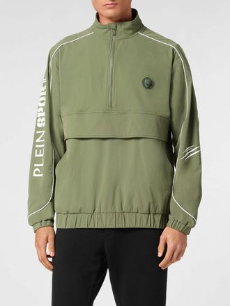 Plein Sport Technical Fabric Sweatshirt with High Neck and Half-Zip Closure