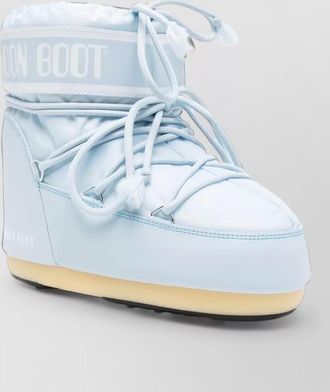 Moon Boot silk logo-print lace-up snow boots