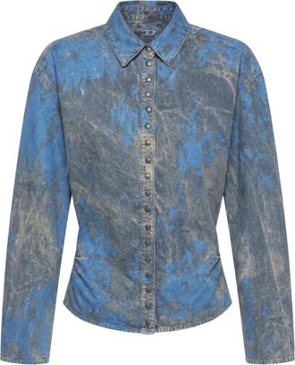 Diesel De-Plazy-Fsj 1 Shirt - Dames - Spijkeroverhemden - Blauw - XS - Katoen - Overhemden