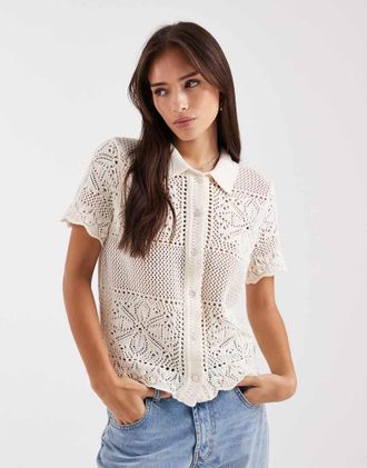 Levi's Susanna - Camicia &eacute;cru alluncinetto a fiori-Bianco