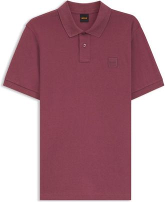 BOSS Stretch-cotton slim-fit polo shirt with logo patch