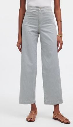 Madewell The Emmett Stripe Crop Wide Leg Pants in Faded River Stripe at Nordstrom Rack, Size 32