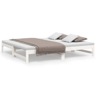 Berkfield Home Pull-out Day Bed White 2x(75x190) cm Solid Wood Pine
