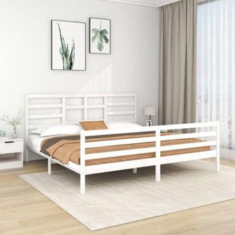 vidaXL Giroletto Bianco in Legno Massello 200x200 cm - Vidaxl