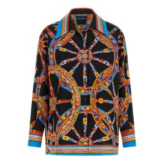 Dolce & Gabbana Carretto-print Poplin Hawaii Shirt - female - Dolce & Gabbana - Shirts - Multicolor - XL - Blouses & Shirts