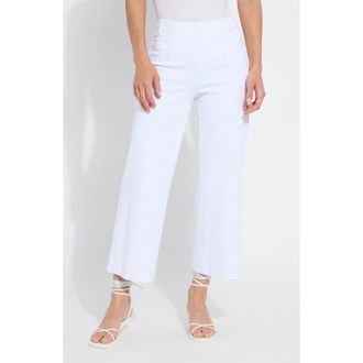 Lyss&eacute; Layton Pull-On High Waist Crop Wide Leg Knit Jeans in White at Nordstrom, Size X-Large