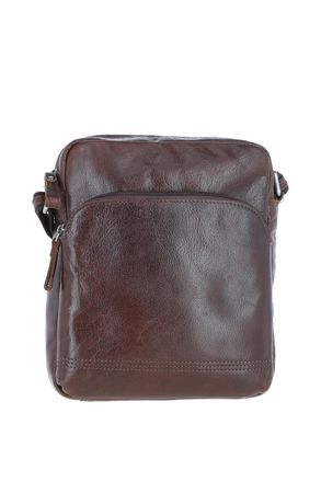 Ashwood Leather Mens Bruno Real Vintage Medium Flight Shoulder Bag - Chocolate - One Size