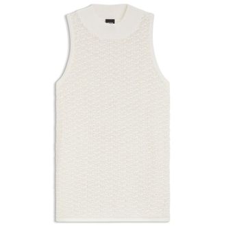 BOSS Knitted cotton top with micro-lace structure