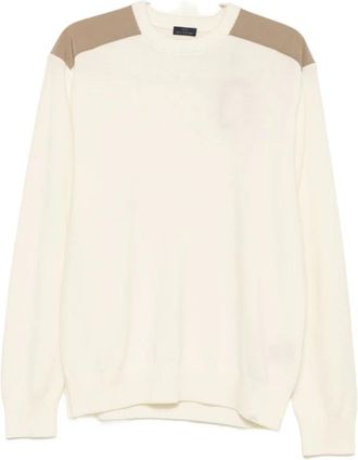Paul & Shark Soft Cool Touch Wool Crewneck - Heren - Ronde hals truien - Beige - L - Wol - Truien & Vesten