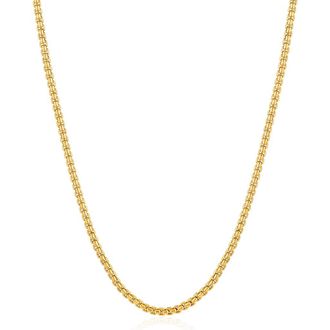 Crislu Layer Up Rounded Box Chain Necklace in 18Kt Yellow Gold /Clear Stone at Nordstrom, Size 16 In