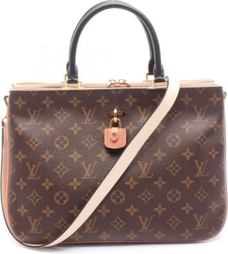 Louis Vuitton Brown Monogram Peche Coated Canvas Leather Tote Bag (Pre-Owned)