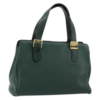 Burberry Pre-owned Hand Bag - Dames - Vintage Handtas - Groen - ONE Size - Leer - Vintage