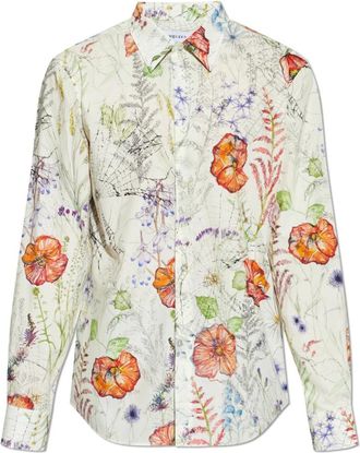 Alexander McQueen Alexander McQueen, Casual Shirts, male, Beige, Size: XL Meadow Floral Print Shirt