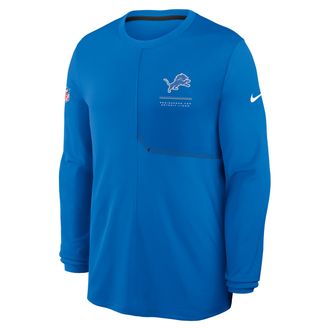 Nike Detroit Lions Sideline Coach Nike Mens Dri-FIT NFL Long-Sleeve Top in Blue | 03B10BE99J-B8B