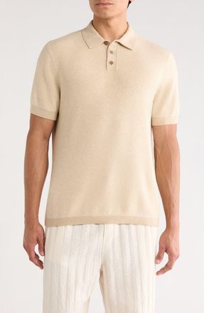 Vince Cotton & Cashmere Polo in Light Heather Pecan/smock at Nordstrom, Size Xx-Large