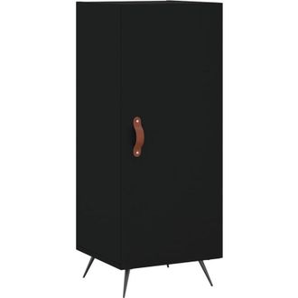 vidaXL Aparador De Madera Contrachapada Negro 34,5x34x90 Cm Vidaxl