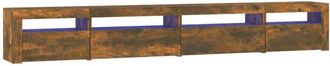vidaXL TV Cabinet with LED Lights Smoked Oak 270x35x40 cm vidaXL