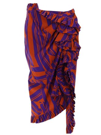 Dries Van Noten Sina Asymmetric Cascading Ruffles Skirt
