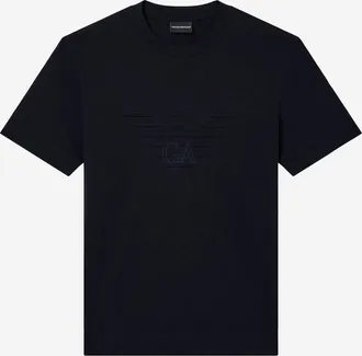 Emporio Armani Mens T-Shirt Cotton Navy T-Shirts And Polos