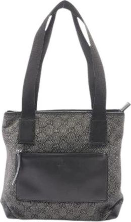 Gucci Pre-owned GG Canvas Leather Shoulder Bag - Dames - Vintage Shopper - Grijs - ONE Size - Leer - Vintage