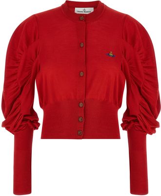 Vivienne Westwood Red Wool Womens Cardigan