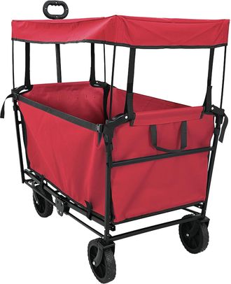 vidaXL Carro De Compras Plegable Con Frenos Rojo 105 X 56,5 X 116 Cm Vidaxl