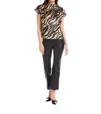 Fifteen Twenty Emmeline Velvet Top In Zebra