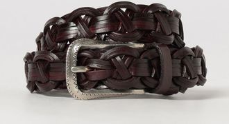 Brunello Cucinelli Cintura intrecciata da bambino in pelle con fibbia metallica