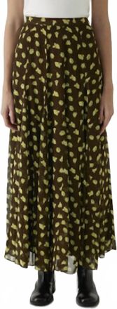Exquise Aleah Maxi Skirt In Neon Yellow Floral