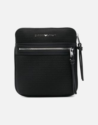 Emporio Armani Mens BRANDED CROSSBODY BAG - Black - Size: OS
