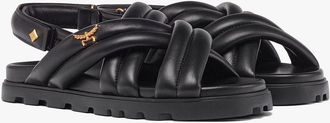 MCM Cross Sandals in Lamb Leather