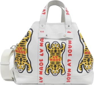 Louis Vuitton White Leather Handbag Tote Bag (Pre-Owned)