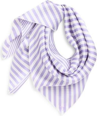 Rag & Bone Gia Silk Square Scarf in Lilac Stripe at Nordstrom