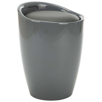 vidaXL Taburete De Almacenamiento Cuero Sint&eacute;tico Gris Vidaxl