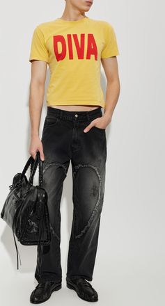 Carne Bollente T-shirt With Print, Mens, Yellow